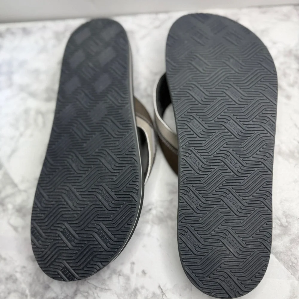 Reef Cushion Dawn Mens‎ Flip Flops Brown Tan Black Sandals Size 13 BTV B-23 New